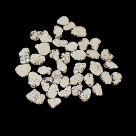 Howlite Stone Flat Beads Sliced Natural Raw Edge Natural Stone Crafts Beading - Picture 2 of 10